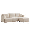 Modern Minimalist Corduroy Combination Sofa With 2 Comfort Cushions With USB & C Charging Ports Modern Minimalist Corduroy Combination Sofa With 2 Comfort Cushions With USB & C Charging Ports