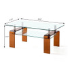 Modern Tempered Glass Coffee Table With 2 Tier Storage For Living Room Modern Tempered Glass Coffee Table With 2 Tier Storage For Living Room