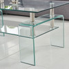 Modern Tempered Glass Coffee Table With 2 Tier Storage For Living Room Modern Tempered Glass Coffee Table With 2 Tier Storage For Living Room