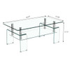 Modern Tempered Glass Coffee Table With 2 Tier Storage For Living Room Modern Tempered Glass Coffee Table With 2 Tier Storage For Living Room