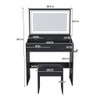 Modern Makeup Vanity Set With Power Outlet, Hair Dryer Holder, And Adjustable Lighting