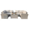 Outdoor Wicker Sectional With Weather Resistant Cushions And Table Outdoor Wicker Sectional With Weather Resistant Cushions And Table