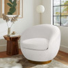 Shearling - Swivel Chair With Base Construction - Cream Shearling - Swivel Chair With Base Construction - Cream