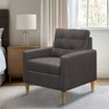 Tufted Back Accent Chair With Track Arm Silhouette - Gray Tufted Back Accent Chair With Track Arm Silhouette - Gray