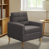 Tufted Back Accent Chair With Track Arm Silhouette - Gray Tufted Back Accent Chair With Track Arm Silhouette - Gray
