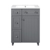Transitional Style Bathroom Vanity Cabinet With Ceramic Sink Transitional Style Bathroom Vanity Cabinet With Ceramic Sink
