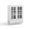 Minimalist Buffet Cabinet With Double Glass Doors And Drawer