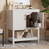 Elegant Bathroom Vanity With Ceramic Sink And Versatile Storage Elegant Bathroom Vanity With Ceramic Sink And Versatile Storage