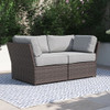 Outdoor Wicker Loveseat With Cushions Patio Seating Wicker - Brown Outdoor Wicker Loveseat With Cushions Patio Seating Wicker - Brown
