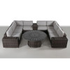 Patio Seating Group With Cushions And Fire Pit - Espresso Patio Seating Group With Cushions And Fire Pit - Espresso