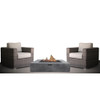3 Piece Patio Rattan Furniture Set With Cushions Fire Pit - Brown 3 Piece Patio Rattan Furniture Set With Cushions Fire Pit - Brown