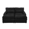 Convertible Loveseat Sofa With Storage, USB Ports, Cup Holders - Black