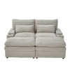 Loveseat Sofa Sectional Convertible With Storage And USB Ports - Gray