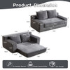 Loveseat Sofa, Comfortable Deep Seat Sofa Bed, Modern Small Corduroy Couch For Living Room Bedroom,Reversible Cushion With Pillows,No Assembly Required,Dark Gray