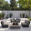 Contemporary Patio Seating Set With Fire Pit Contemporary Patio Seating Set With Fire Pit