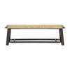 Farmhouse Modern Solid Wood Rattan Bench Multi Functional Design 59" Indoor & Covered Outdoor Bench - Walnut