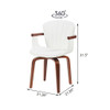 Mid Century Modern Bentwood Swivel Dining Chairs (Set of 2) - White / Walnut