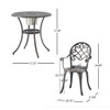 3 Piece Outdoor Aluminium Cast Bistro Set With Ice Bucket - Copper