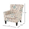 Upholstered Chair With Floral Pattern Design And Solid Wood Legs - Multi Color Upholstered Chair With Floral Pattern Design And Solid Wood Legs - Multi Color