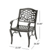 Luminea - Outdoor Aluminum Dining Chair With Scroll Design, Lattice Pattern And Cabriole Legs - Bronze