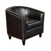 Faux Leather Club Chair With Nailhead Trim - Black Faux Leather Club Chair With Nailhead Trim - Black