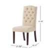 Harriet - Tufted Dining Chair Set Modern Farmhouse Style - Ivory Linen