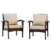 Honolulu - Club Chair (Set of 2) With Weather Resistant Wicker And Cushions - Brown / Tan
