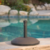 Um Holder Round Umbrella Base 66 Lbs Concrete - Brown Um Holder Round Umbrella Base 66 Lbs Concrete - Brown