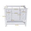 36" Bathroom Vanity With 1 Cabinet And 3 Drawers 1, Storage Solution - White