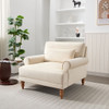 Elegant Circular Armrests, Ergonomic Lumbar Support, Vintage Roman Column Legs, Luxurious Large Size, Enhances Living Room Aesthetics, For Living Room - Beige Elegant Circular Armrests, Ergonomic Lumbar Support, Vintage Roman Column Legs, Luxurious Large Size, Enhances Living Room Aesthetics, For Living Room - Beige