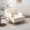 Elegant Circular Armrests, Ergonomic Lumbar Support, Vintage Roman Column Legs, Luxurious Large Size, Enhances Living Room Aesthetics, For Living Room - Beige Elegant Circular Armrests, Ergonomic Lumbar Support, Vintage Roman Column Legs, Luxurious Large Size, Enhances Living Room Aesthetics, For Living Room - Beige