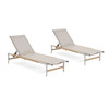 Hargrove - Outdoor Patio Aluminum Chaise Lounge (Set of 2) - Natural / Silver