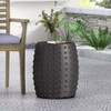 Outdoor End Table With Outstanding Studded Design - Matte Black Outdoor End Table With Outstanding Studded Design - Matte Black