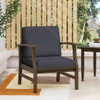 Enchanting Outdoor Club Chair With Slat Panel Design And Water Resistant Cushion - Dark Gray Enchanting Outdoor Club Chair With Slat Panel Design And Water Resistant Cushion - Dark Gray