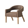 Upholstered Open Back Armchair With Weathered Rubberwood Legs Upholstered Open Back Armchair With Weathered Rubberwood Legs