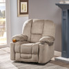Luxurious Manual Recliner Chair With Skin-Friendly Fabric And Dual Cup Holders Luxurious Manual Recliner Chair With Skin-Friendly Fabric And Dual Cup Holders