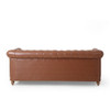 Comfy 3 Seat Sofa With Wooden Legs, Retro Style For Living Room And Study Comfy 3 Seat Sofa With Wooden Legs, Retro Style For Living Room And Study