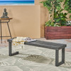 Realm - Outdoor Bench With Slat Panel Top And Base - Dark Gray Realm - Outdoor Bench With Slat Panel Top And Base - Dark Gray