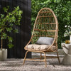 Outdoor Accent Chair With Basket Shape - Light Brown Outdoor Accent Chair With Basket Shape - Light Brown