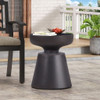 Outdoor Lightweight Concrete End Table With Half Sphere Top - Copper