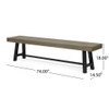 Outdoor Patio Bench - Gray / Rustic Metal Outdoor Patio Bench - Gray / Rustic Metal