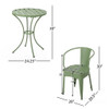 3 Piece Bistro Set With Table And 2 Chairs - Green