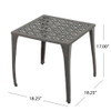 Lunaire - Outdoor Square Cast Aluminum Side Table With Lattice Top And Curved Legs - Bronze Lunaire - Outdoor Square Cast Aluminum Side Table With Lattice Top And Curved Legs - Bronze