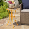 Outdoor Side Table With Tile Mosaic Table Top - Yellow