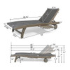 Outdoor Chaise Lounge With Pull Out Tray And Wicker Seat - Gray