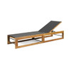 Outdoor Chaise Lounge With Acacia Wood Frame And Mesh Seat - Teak