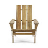 Outdoor Foldable Adirondack Chair With Slat Back - Natural Outdoor Foldable Adirondack Chair With Slat Back - Natural