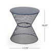 Zine - Outdoor Side Table With Hourglass Shaped And Iron Frame - Navy