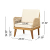 Outdoor Club Chair With Rope Weave Design - Teak Outdoor Club Chair With Rope Weave Design - Teak