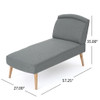 Fabric Chaise Lounge With Rubberwood Frame - Slate